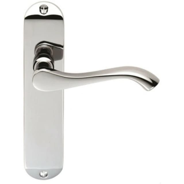 Loops PAIR Scroll Lever Door Handle on Latch Backplate 180 x 40mm Polished Chrome Multi