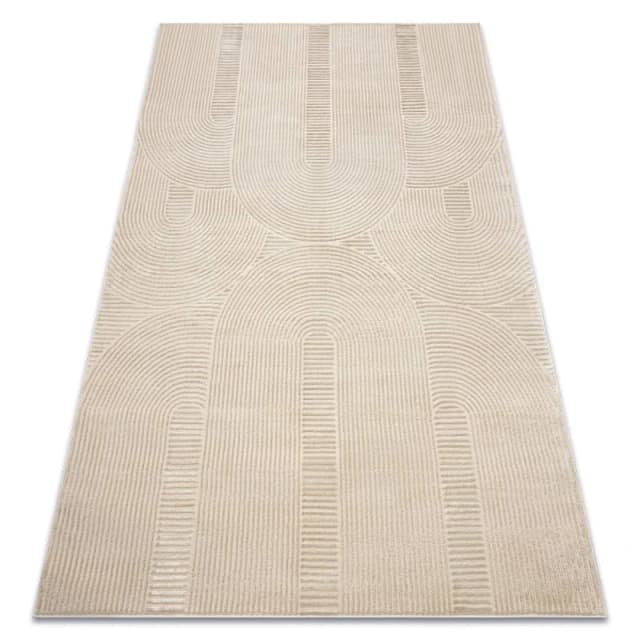 RugsX Carpet Balance 9086 Taupe - Geometric, Structural, Glamour 80X150 Cm