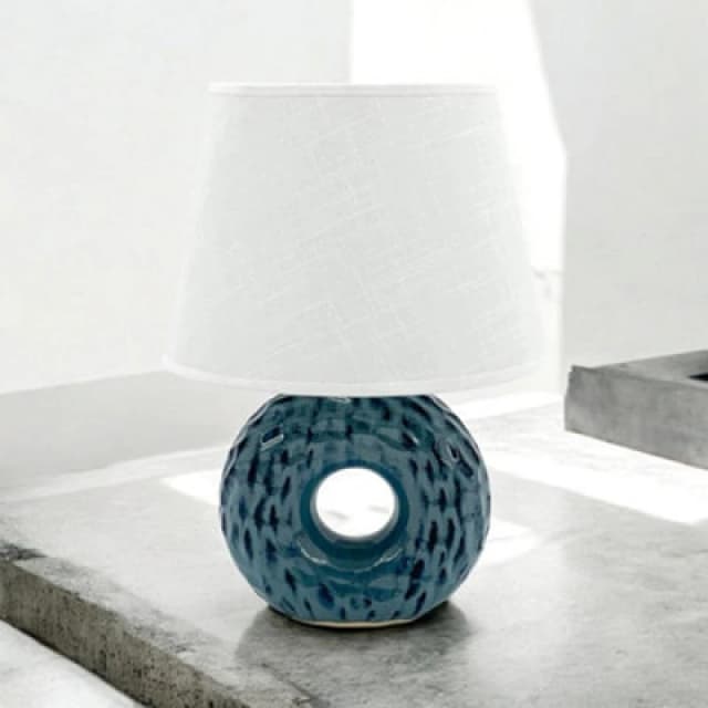 MSL Premium 40CM Blue Ceramic Lamp & Shade - Stunning Design, Superior Quality