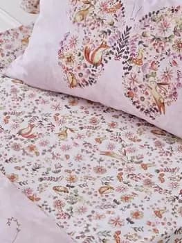 Catherine Lansfield Enchanted Butterfly Fitted Sheet Pink - Db, Pink