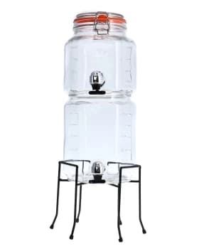 Kilner Stackable Jar Set With Taps & Stand, Clear