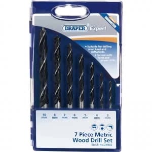 Draper Expert 7 Piece Brad Point Wood Drill Bit Set