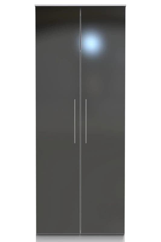 Chester 2 Door Wardrobe In Black & White (Ready Assembled)