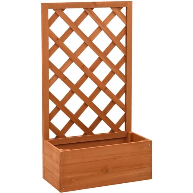 VIDAXL Garden Trellis Planter Orange 50x25x90cm Solid Firwood Vidaxl 8720286182741