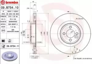 BREMBO Brake disc 09.B754.11 Brake rotor,Brake discs MINI,Schragheck (R56),Clubman (R55),Cabrio (R57),Roadster (R59),Coupe (R58)