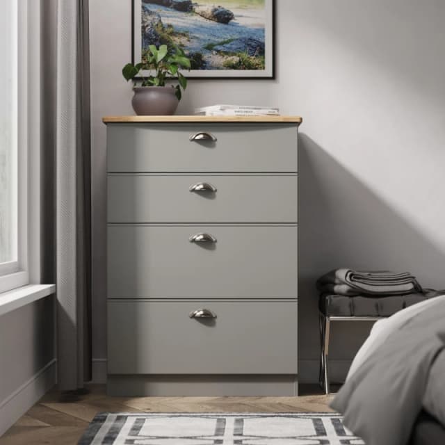 Ready Assembled 2 U Albert 4 Drawer Deep Chest (Ready Assembled) in Dark Grey Size: Medium Dark Grey Unisex Medium