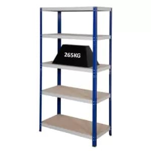 Clicka 265 Boltless Steel Shelving Unit - 5 MDF Shelves - 1770 x 1200 x 300mm