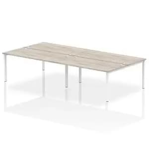 Impulse Bench B2B 4 Person 1600 White Frame Office Bench Desk Grey Oak