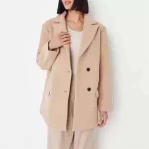Missguided Oversized Blazer Coat - Beige