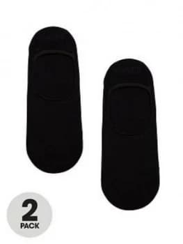 Hugo Boss 2 Pack Shoe Liner Socks Black Size 45-46