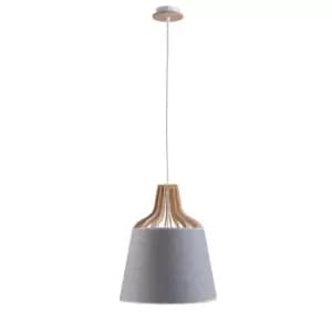 Ivone Dome Pendant Ceiling Light Grey, 38cm, 1x E27
