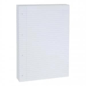 Office A4 Ruled File Paper Ruled and Margin Punched 4 Holes White 500