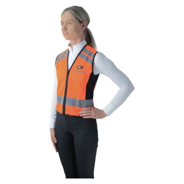 HyVIZ Please Pass Wide & Slow Reflective Waistcoat in Orange Size: Large Orange Unisex L