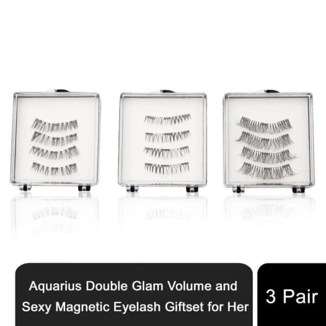 Aquarius Double Glam Volume 'Eyelash Giftset' for Her, 3Pair Black female