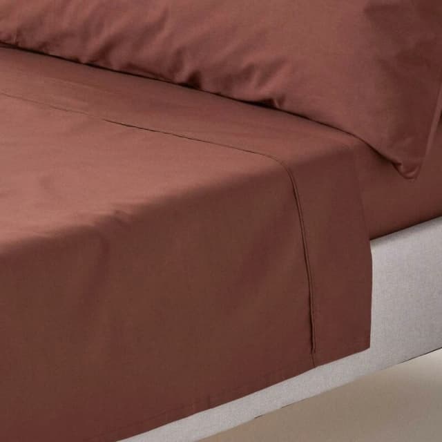 Homescapes Chocolate Egyptian Cotton Flat Sheet 200 Tc, Single