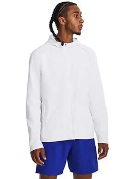 Under Armour Mens Running Storm Hooded Jacket - White/Reflective