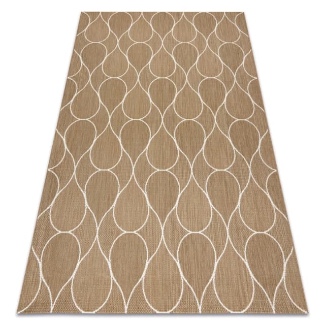 RugsX Flat 49379265 Sisal Carpet Drops - Natural Beige Straw Color, String 120X170 Cm