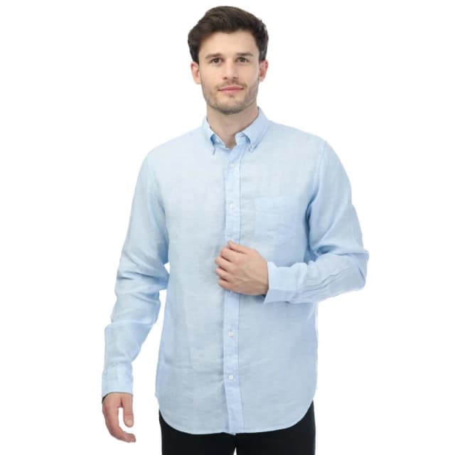 Gant Regular Fit Linen Shirt - Blue Blue M