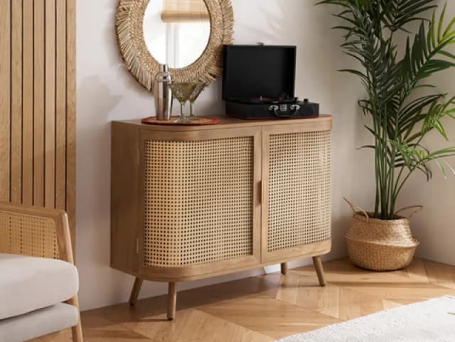 Birlea Noah Rattan and Oak 2 Door Sideboard