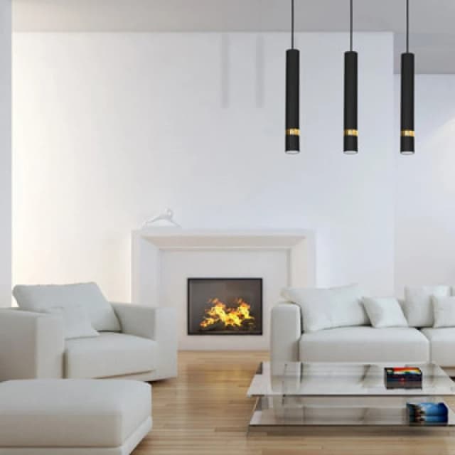 Milagro Joker Hand Made Matt Black Triple Pendant Light Black unisex