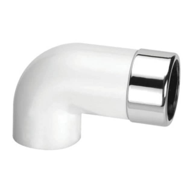 McAlpine Chrome Plated Elongated Brass to ABS 90 Degree Conversion Elbow 32mm ABS32/35A-CB -L Silver