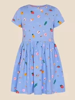 Accessorize Girls Funshine Jersey Dress - Blue Size 5-6 Years, Women