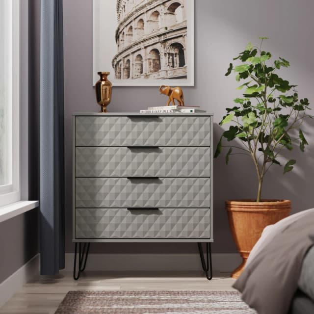 Ready Assembled 2 U Islay 4 Drawer Chest (Ready Assembled) in Dark Grey Size: Medium Dark Grey Unisex Medium