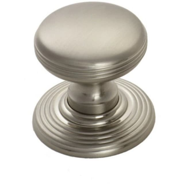 Loops Smooth Ringed Cupboard Door Knob 35mm Dia Satin Nickel Cabinet Handle Metallics unisex
