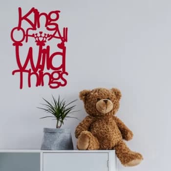 King - Red Red Decorative Wooden Wall Accessory