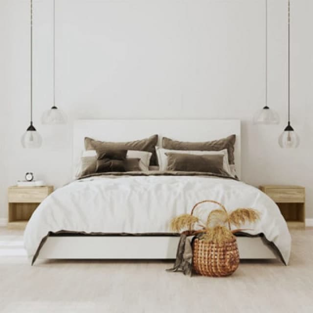 vidaXL 2x Bedside Cabinets with Drawer Oak Nightstand Chest Bedroom Table