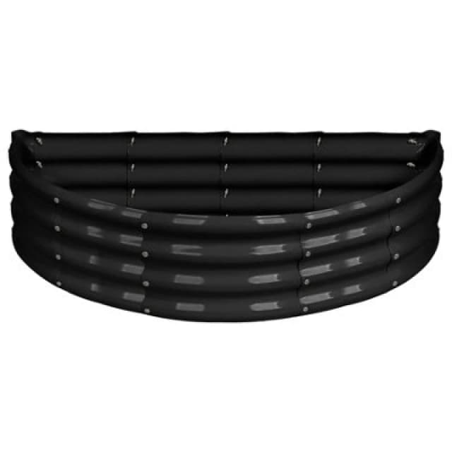 Harbour Housewares Semicircular Galvanised Steel Raised Garden Bed - 120Cm X 60Cm - Anthracite