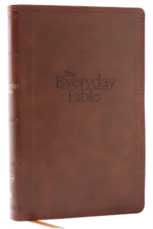 NKJV, The Everyday Bible, Brown Leathersoft, Red Letter, Comfort Print. Leather / fine binding. By Thomas Nelson Books