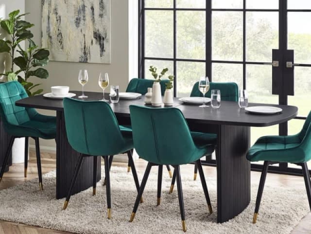 Julian Bowen Louis 180cm Black Ash Extending Dining Table