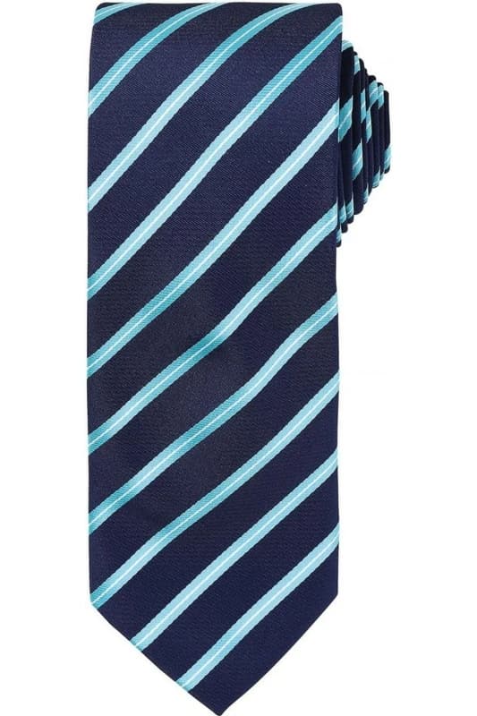 Premier Premier Men Stripe Tie in Mid Navy Mid Navy One Size Male 5063470011971