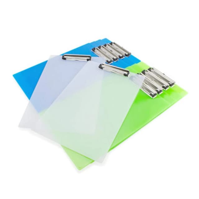 Rapesco 1519 Business Pack: 10 Frosted Transparent Clipboards, A4+, Assorted Colours