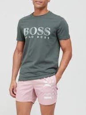 Hugo Boss UV Protection Beach T-Shirt Army Green Size L Men