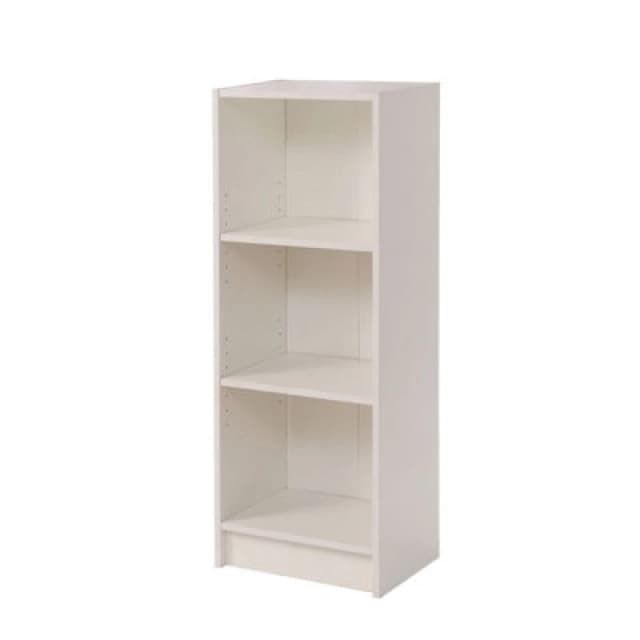 Timber Art Design White Bookcase 3 Tier Narrow Shelving Storage Unit Living Room Bedroom