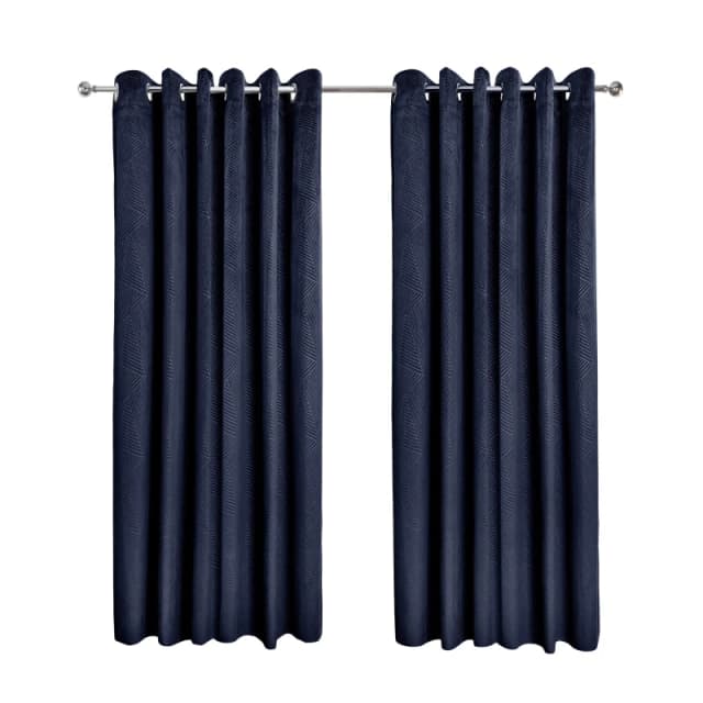 Emma Barclay Midnight - Velvet Blackout Curtains Eyelet Blackout Curtains 66x54in Blue 39120918003