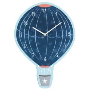 Blue Hot Air Balloon Wall Clock