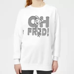 The Flintstones Oh Fred! Womens Sweatshirt - White - L