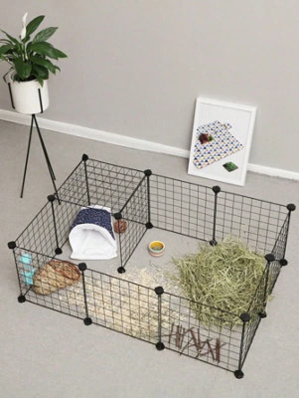 Songmics Guinea Pig Playpen, Indoor Rabbit Run Hutch Cage, Large Exercise Enclosure, Diy Metal Modular Fence