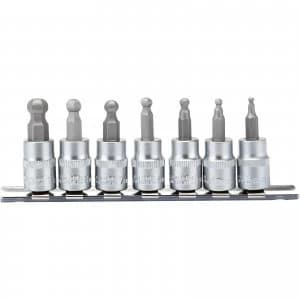 Draper 7 Piece 3/8" Drive Ball End Hexagon Socket Bit Set 3/8" 55mm