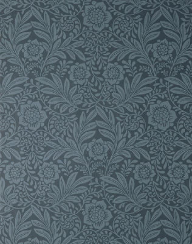 Crown Camille Damask Navy Wallpaper M1745