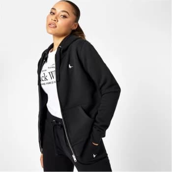 Jack Wills Astbury Pheasant Logo Zip Hoodie - Black