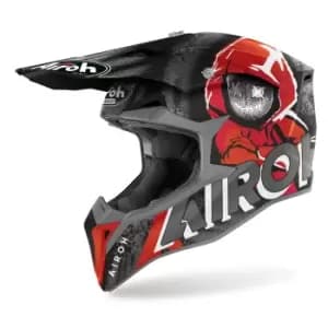 Airoh Wraap Alien Motocross Helmet, black-red Size M black-red, Size M