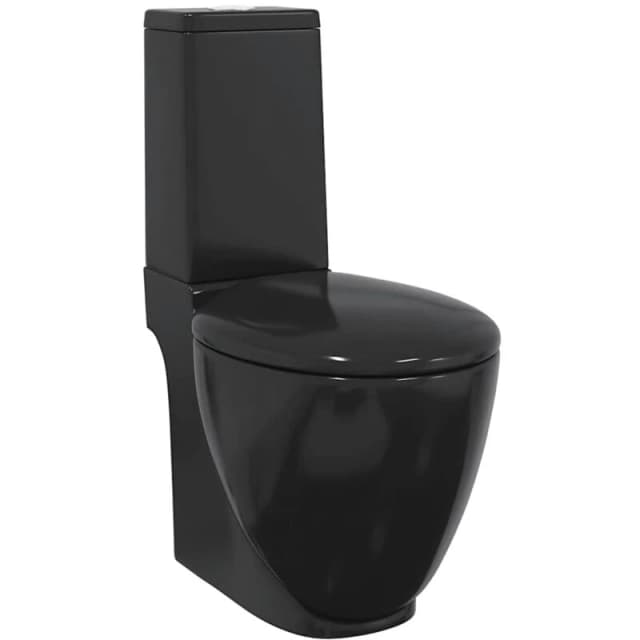 VIDAXL Vidaxl - Ceramic Toilet Back Water Flow Black 140298fr
