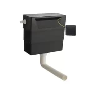 Hudson Reed Universal Access Cistern & Square Black Flush Plate