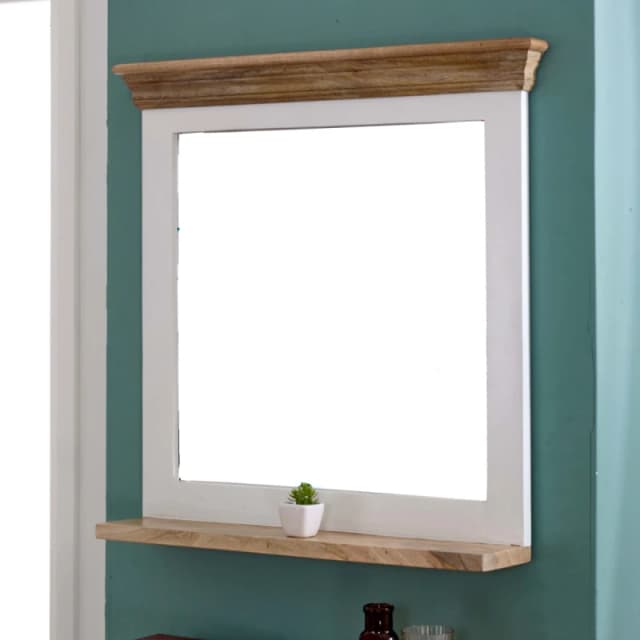 Indian Hub Alfie Mirror Frame With Shelf Solid Mango Wood