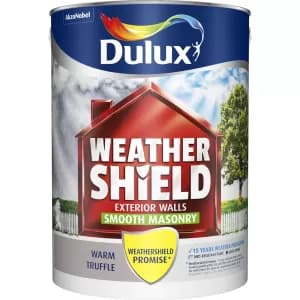 Dulux Weathershield Exterior Walls Warm Truffle Smooth Masonry Paint 5L