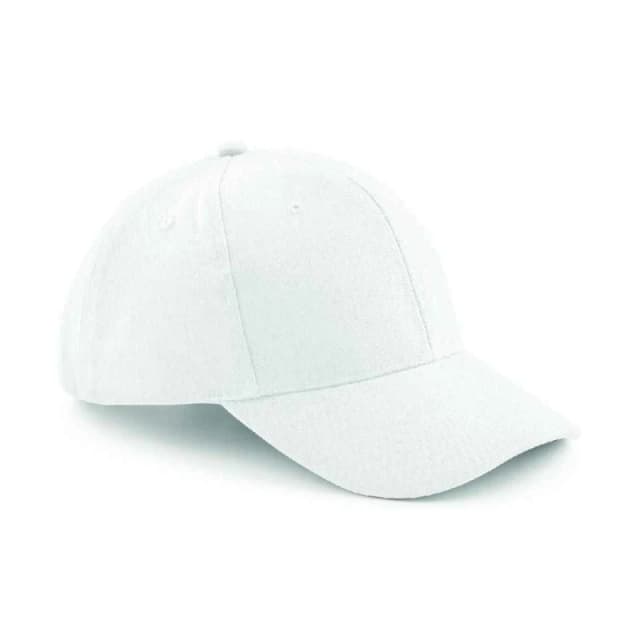 Beechfield Beechfield Pro-Style Brushed Cotton Heavy Cap in White White One Size Unisex 5063527874016